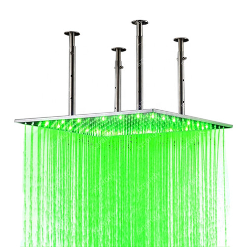 A9 Amazon Hot Sales Stainless Steel Color Changing LED Shower wWaterfall Round Polished 20inch