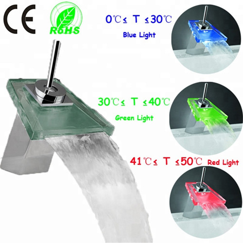TS-3311 LED Hydropower Three Color Bathroom Faucet